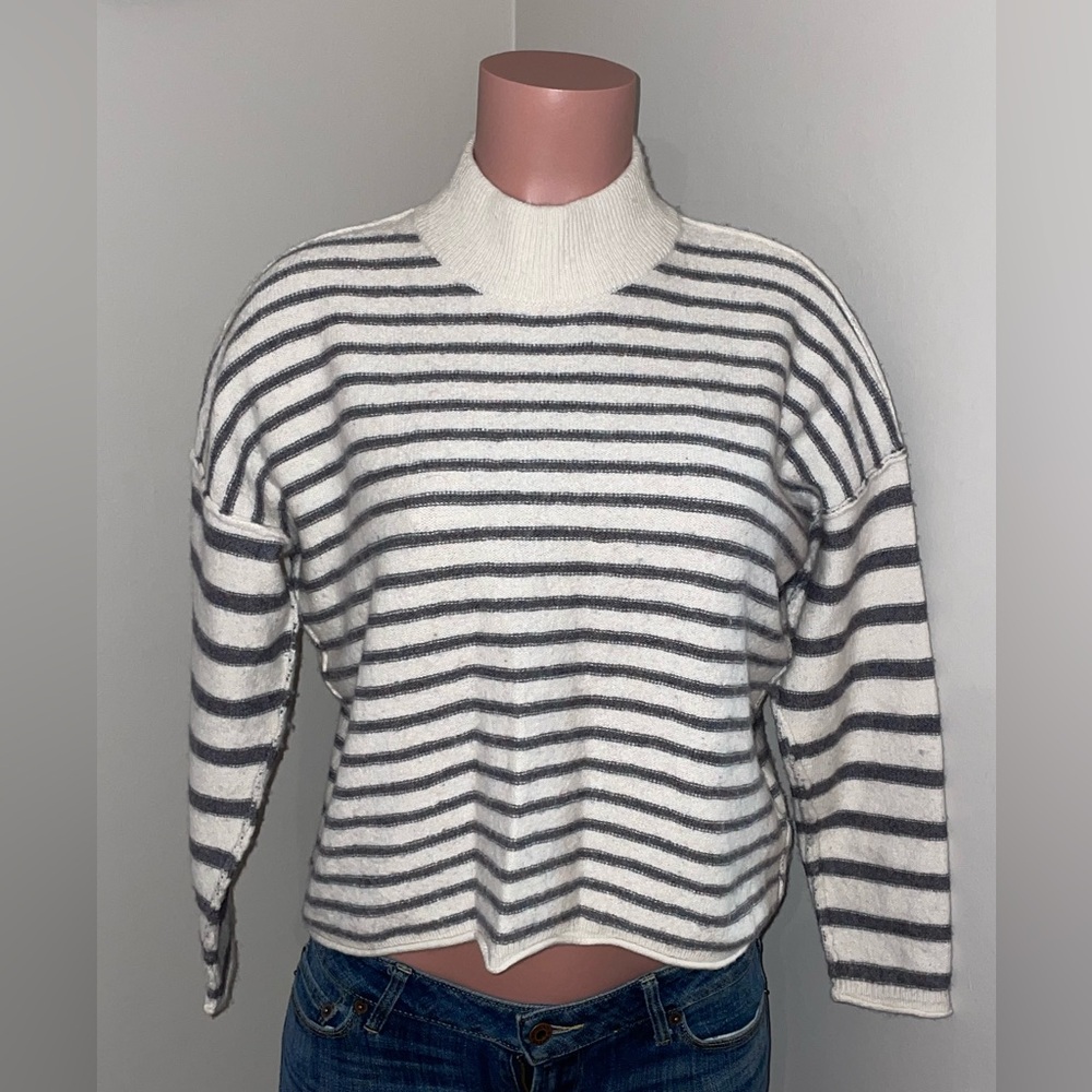 Madewell Stripe-Play Mockneck Pullover Sweater - Medium